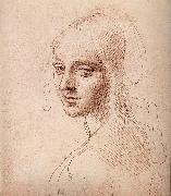 LEONARDO da Vinci Study fur the head of a Madchens oil painting